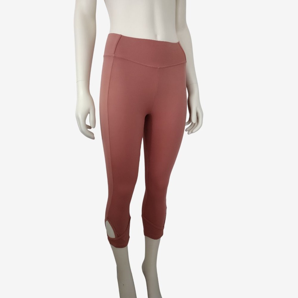 Gymshark Deep Blush Studio Cropped Cutout Leggings Nylon Blend Size M
